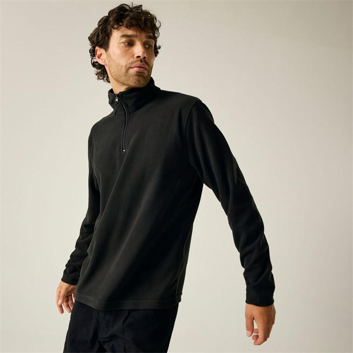 Regatta Men's Black Micro Lightweight Half Zip Fleece in Size M, Sports Direct