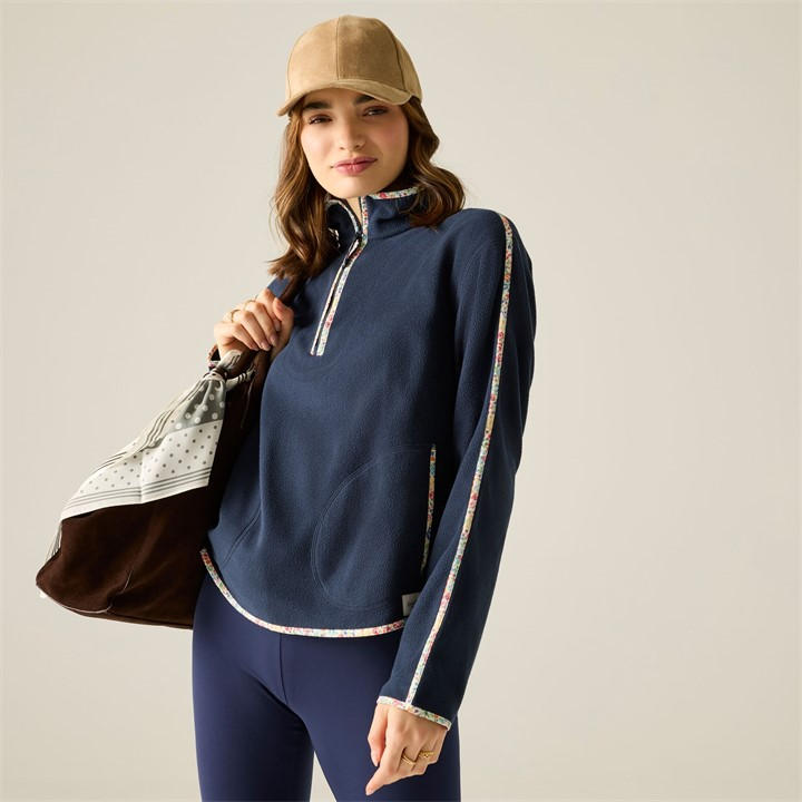 Regatta Girls Blue Womens Cath Kidston Printed Half Zip Fleece in Size 8, Sports Direct