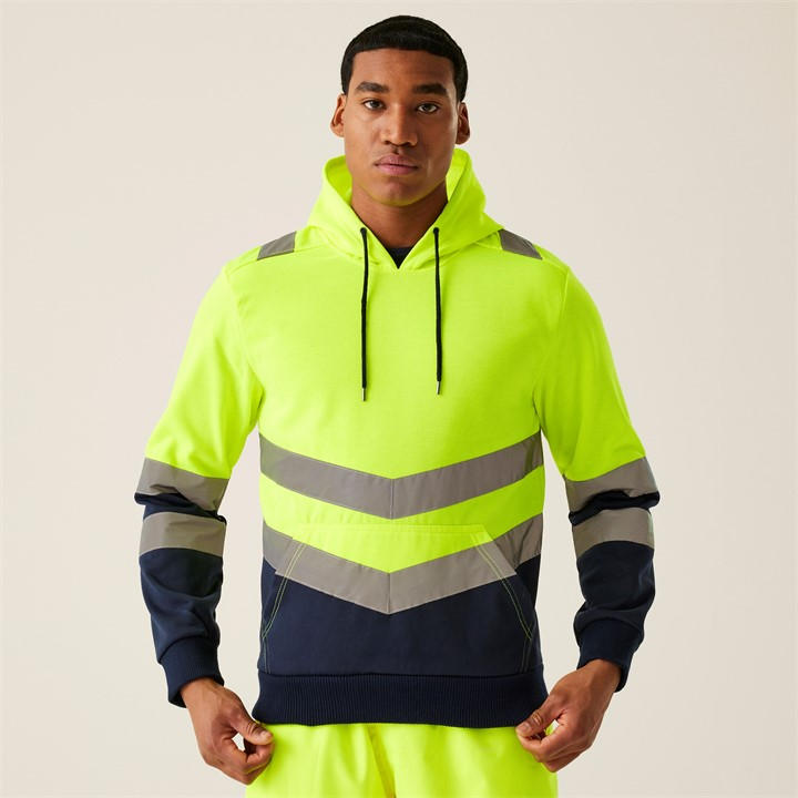 Regatta Men's Hi-Vis Overhead Hoodie Yellow Small - Image 2