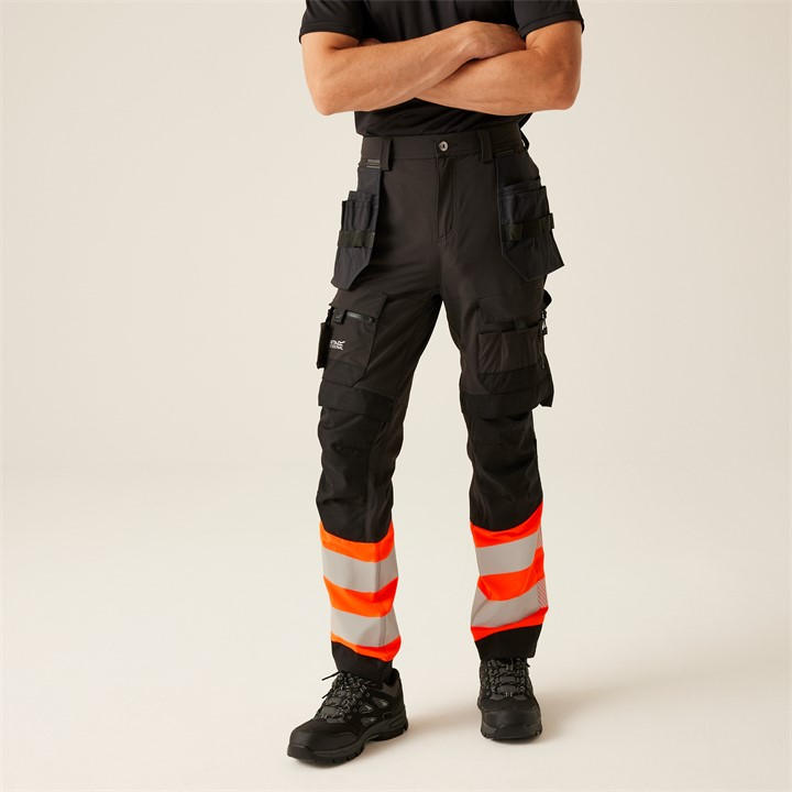 Regatta Men's Black Hi-Vis X-Pro Stretch Holster Trousers - Clas in Size 36, Sports Direct