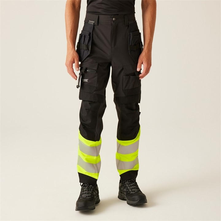 Regatta Men's Black Hi-Vis X-Pro Stretch Holster Trousers - Clas in Size 36 R, Sports Direct