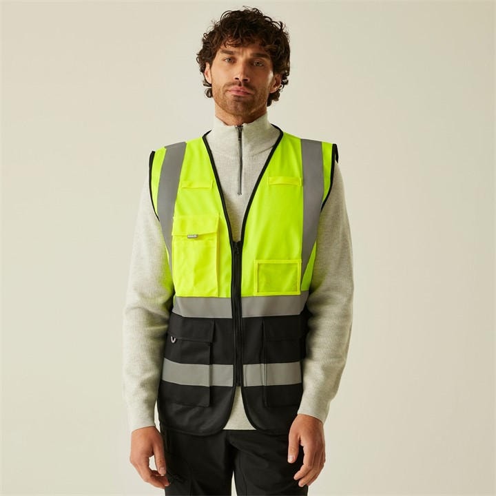 Regatta Men' Yellow Pro Hi-Vis Executive Vest in Size S, Sports Direct