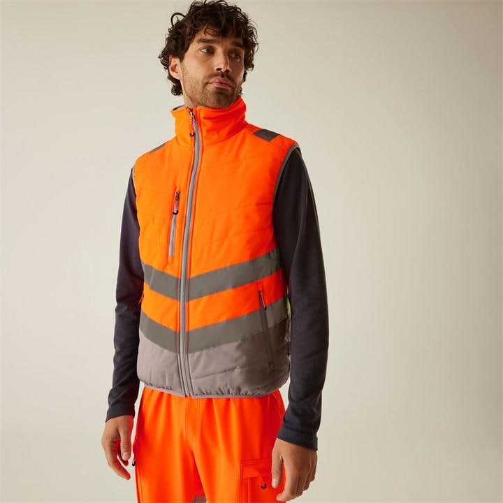 Regatta Men's Orange Hi-Vis 2-Tone Thermal Bodywarmer in Size 4XL, Sports Direct