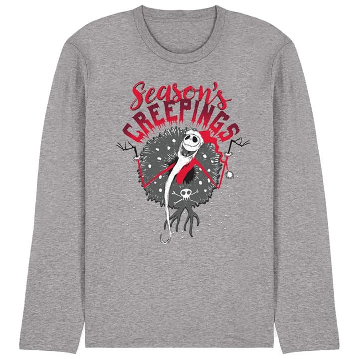Disney Men's Grey Nightmare Before Christmas Holiday Chills Long Tee in Size XL, Sports Direct
