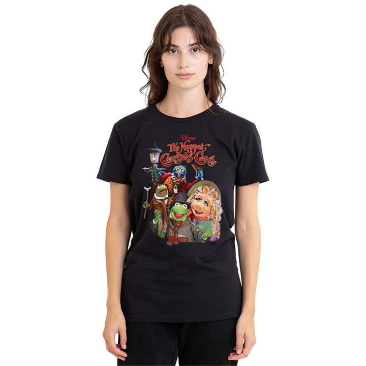 The Muppets Women's Black The Muppet Christmas Carol Poster T-Shirt, Sports Direct