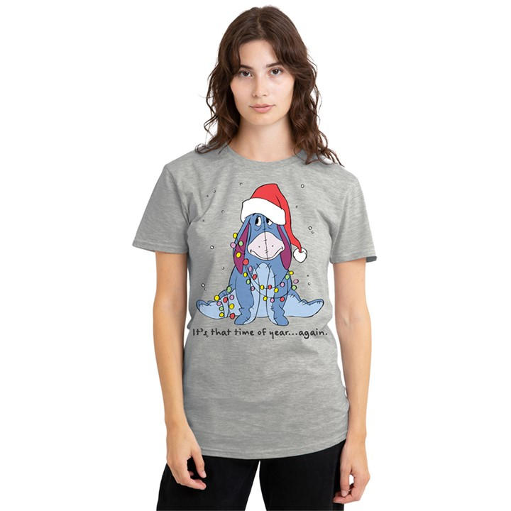 Disney Women's Grey Winnie The Pooh Eeyore That Time Of Year Again Tee in Size L, Sports Direct