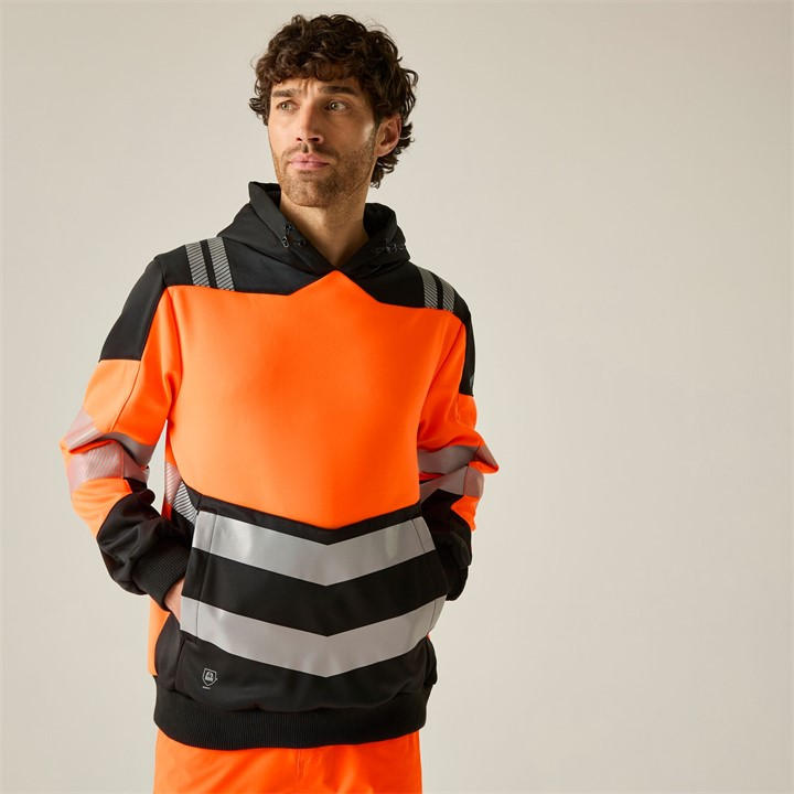 Regatta Men's Black Hi-Vis X Pro Hoodie - Class 2 in Size 4XL, Sports Direct