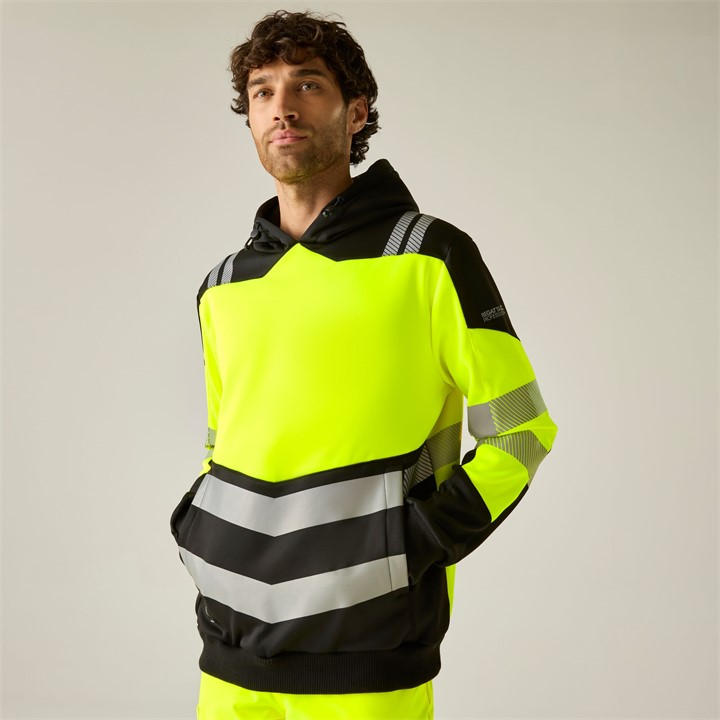 Regatta Men's Black Hi-Vis X Pro Hoodie - Class 2 in Size 4XL, Sports Direct