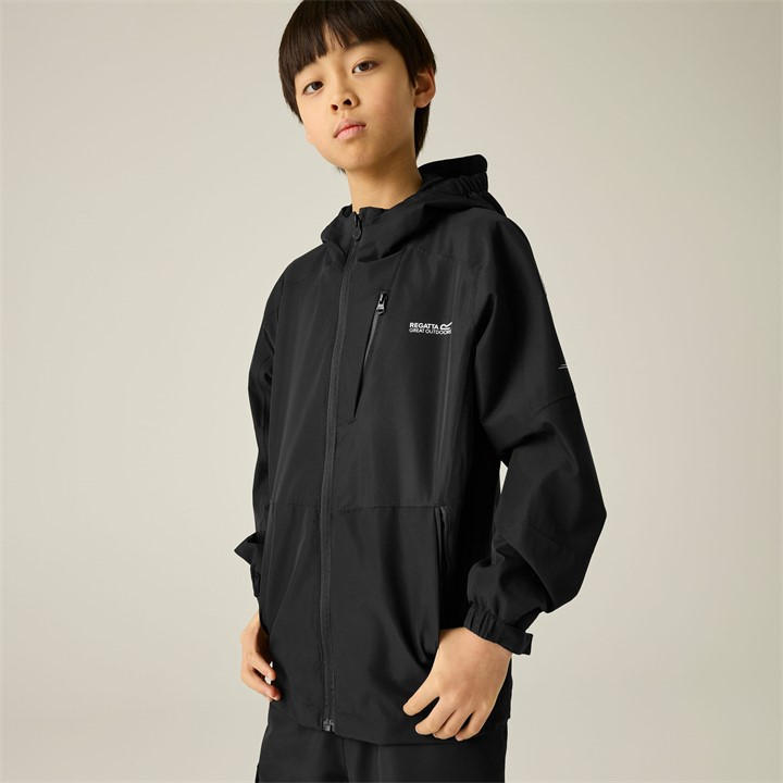 Regatta Boys Black  Calderdale Iii Waterproof Shell in Size 10, Sports Direct