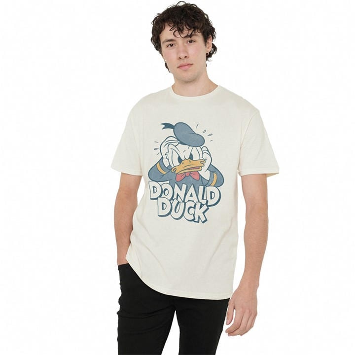 Mickey Mouse Men's Beige Mickey & Friends Donald Duck Stressed Out T-S in Size 2XL, Sports Direct