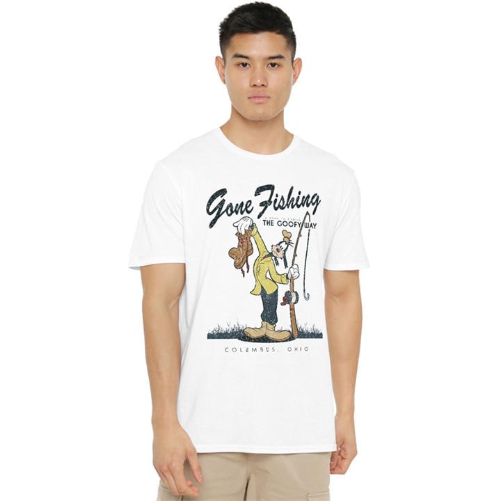 Disney  White Mickey & Friends Goofy Gone Fishing in Size X-LARGE, Sports Direct
