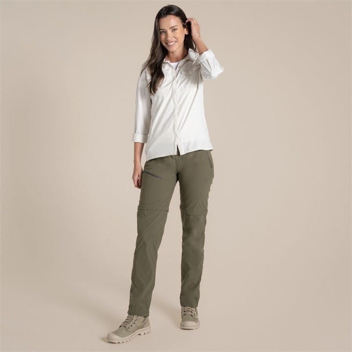 Craghoppers Women's Green Nosilife Pro Convertible Iii Lightweight Trousers in Size 9R, Sports Direct