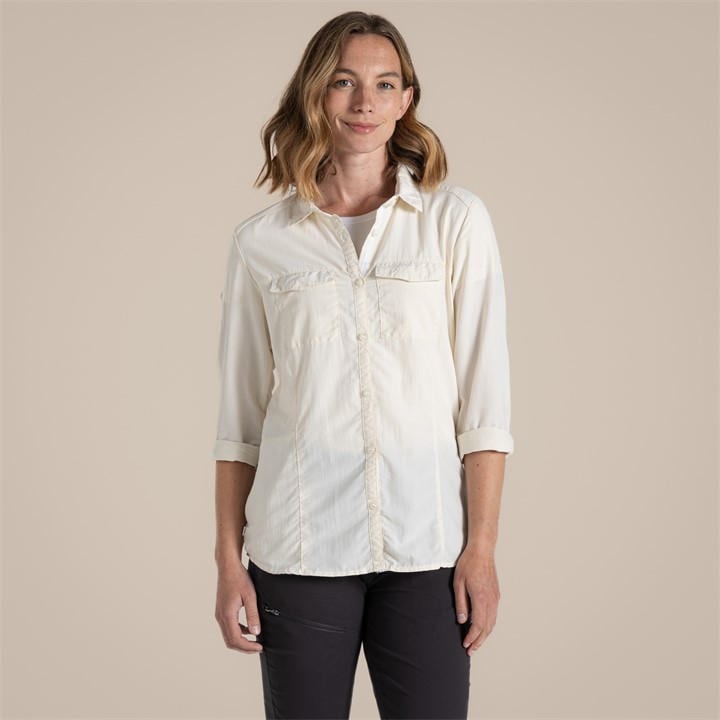 Craghoppers Evans Women's Cream Nosilife Adventure Iii Quick-Drying Shirt in Size 12, Sports Direct