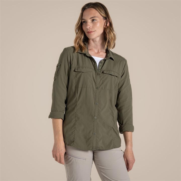 Craghoppers Evans Women's Green Nosilife Adventure Iii Quick-Drying Shirt in Size 20, Sports Direct