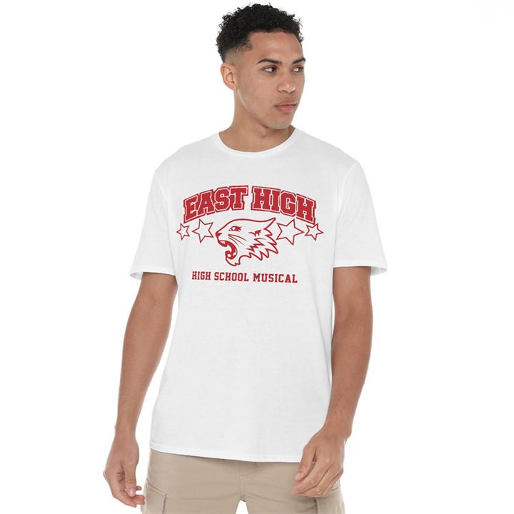 Disney Men's White High School Musical East High T Shirt in Size XL, Sports Direct