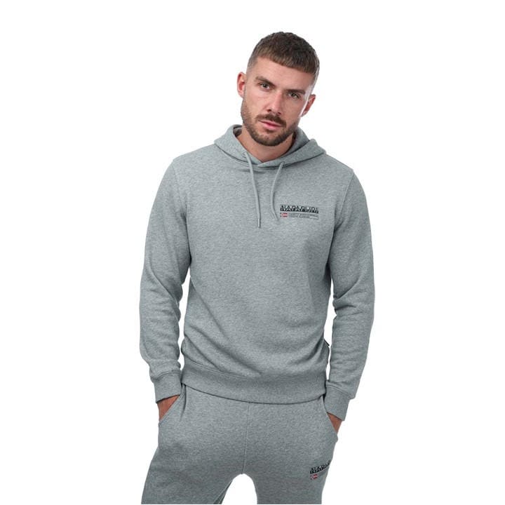 Napapijri Men' Grey Kasba Logo Hoody in Size S, Sports Direct