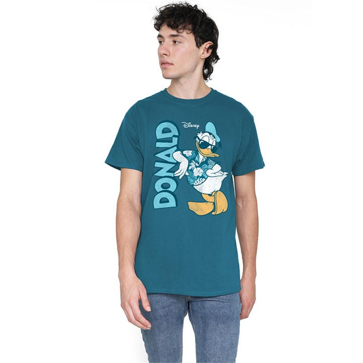 Disney Men's Blue Mickey & Friends Donald Duck Play It Cool T-Shirt in Size 2XL, Sports Direct