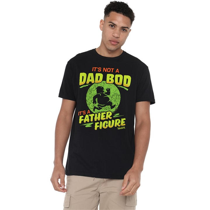 Men's Black Other Shrek Dad Bod Father Figure T-Shirt in Size L, Sports Direct