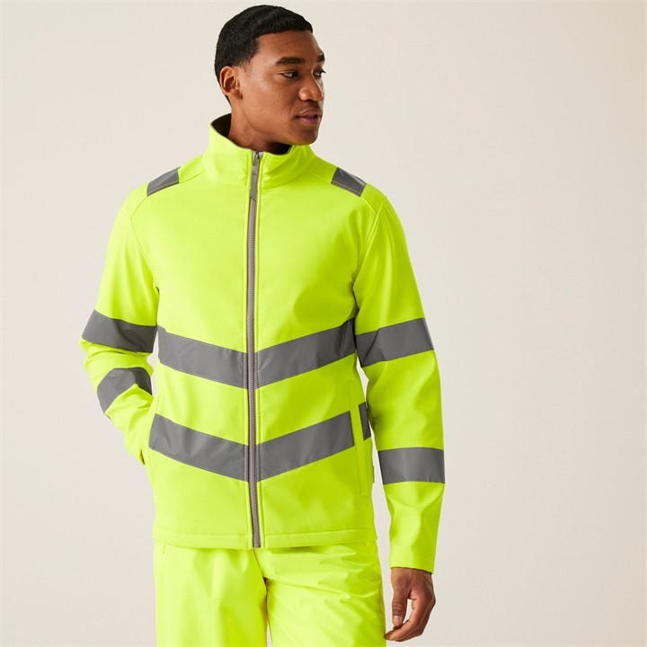 Regatta Men's Yellow Hi-Vis Pro Contract Ablaze 2 Layer Softshell in Size 3XL, Sports Direct