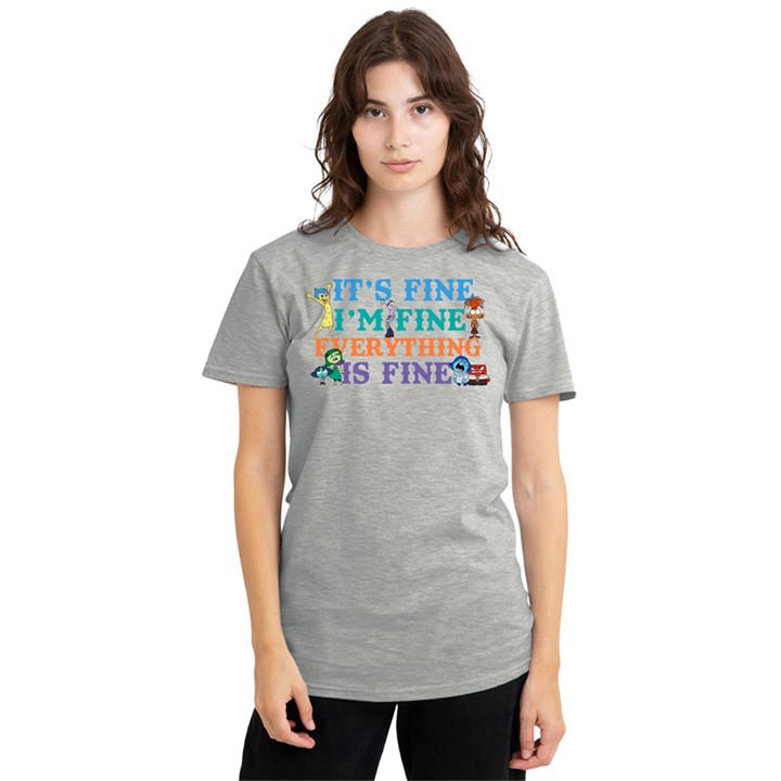 Disney Women's Grey Inside Out 2 Joy Its Fine Im Fine T-Shirt in Size L, Sports Direct