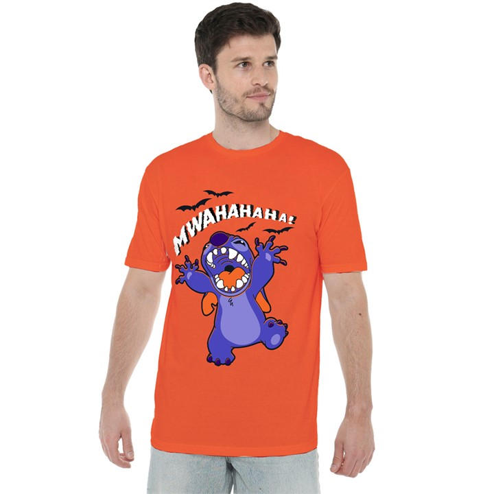 Disney Men's Orange Lilo & Stitch Evil Laugh T-Shirt in Size 2XL, Sports Direct