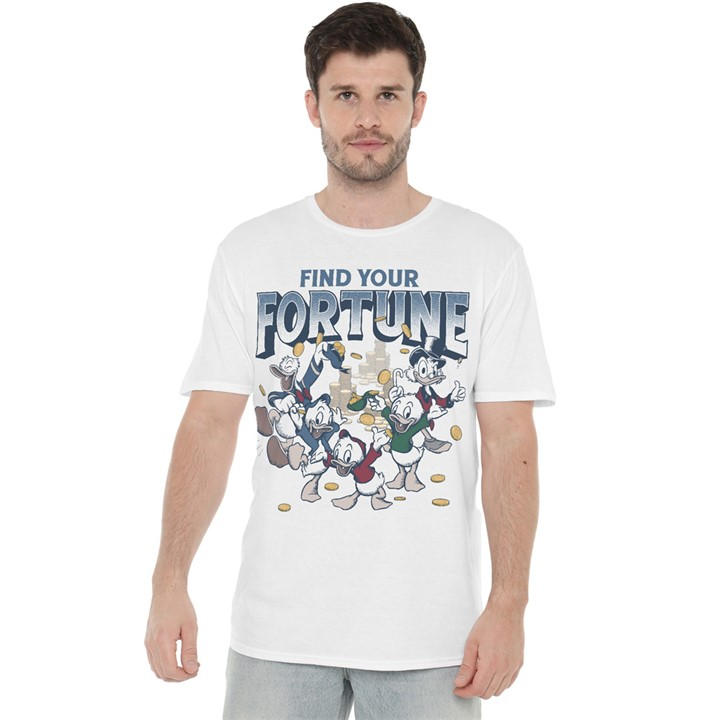 Disney Men' White Scrooge Mcduck Find Your Fortune T-Shirt in Size S, Sports Direct