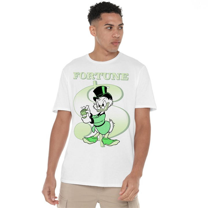 Disney Men's White Scrooge Mcduck Dollar Bill T-Shirt in Size XL, Sports Direct