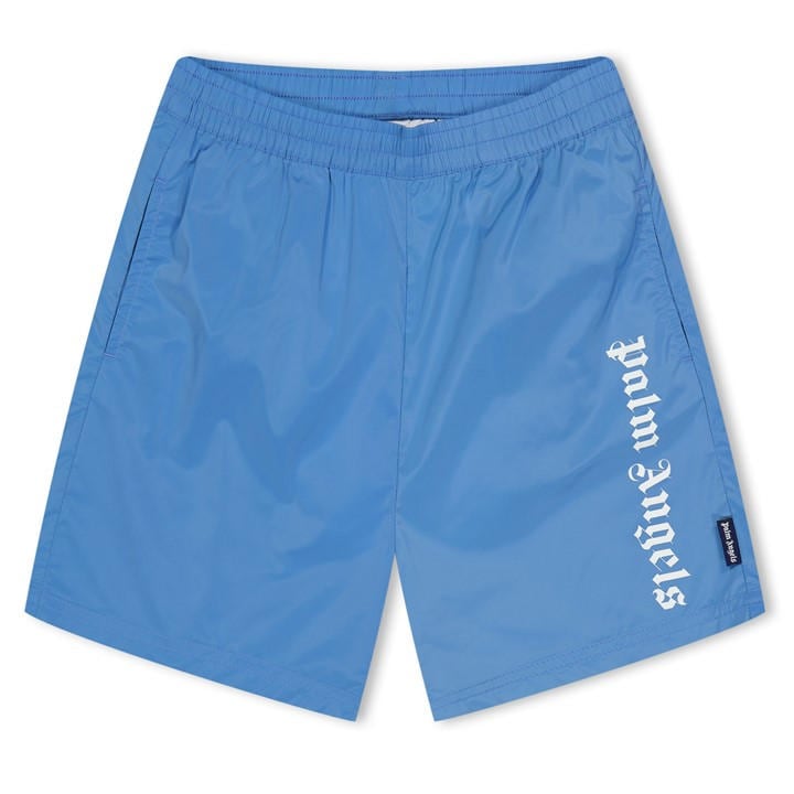 Palm Angels Boys Blue Logo Swim Shorts , Sports Direct