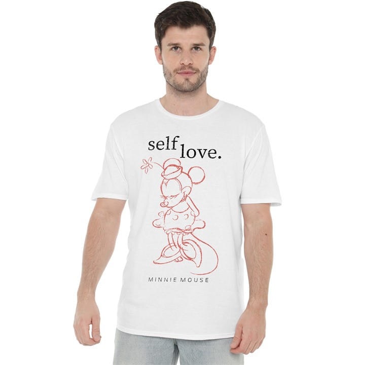 Minnie Mouse Men's White Self Love Valentines Day T-Shirt Whi in Size 2XL, Sports Direct