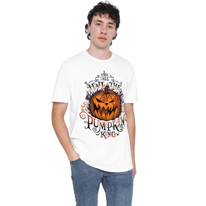 The Nightmare Before Christmas Men's White Hail The Pumpkin Ki in Size M, Sports Direct