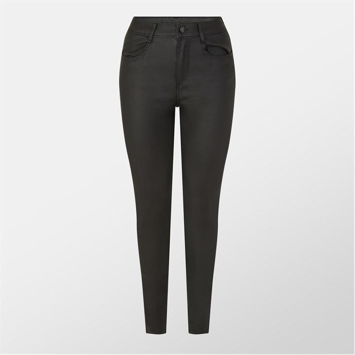 Vila Women's Black Vicmit Leather Trousers in Size 12, Sports Direct