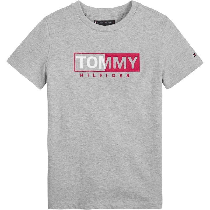 Tommy Hilfiger Boys Light Grey Logo T-Shirt - 16-17 Year - Image 3