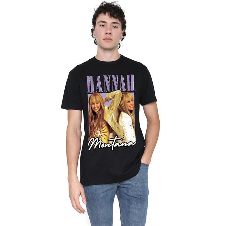 Disney Men's Black Hannah Montana Montage T Shirt in Size M, Sports Direct