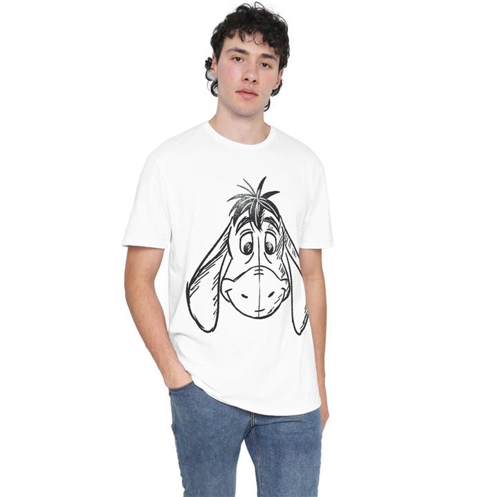 forest  Men's  Eeyore Sketchy Face T-Shirt, Football by Winnie The Pooh in Size 2XL, Sports Direct