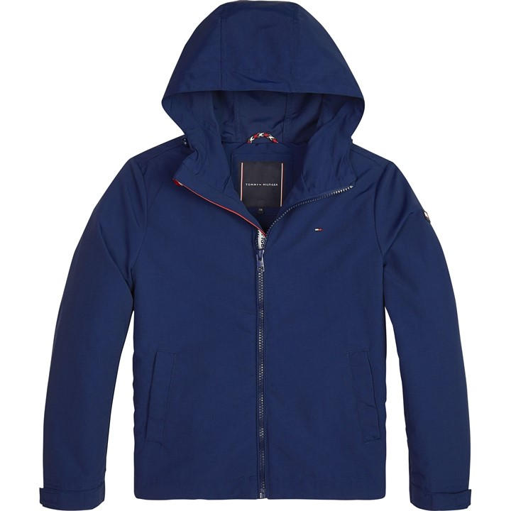 Tommy Hilfiger Boys Blue Kids' Packable Hooded Parka in Size 9 - 10 Years, Sports Direct