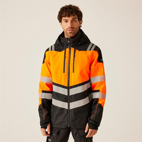 Regatta - Mens Hi-VIS X-PRO Waterproof Shell Jacket - Class