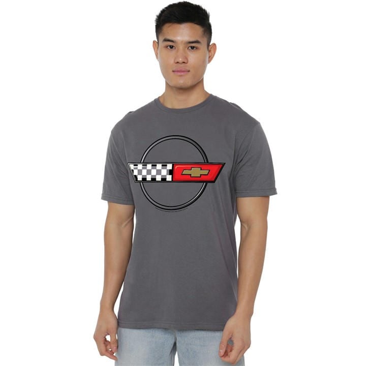 Men's Grey Other Chevrolet 4Th Gen Vette Logo T Shirt Charcoal in Size 4XL, Sports Direct
