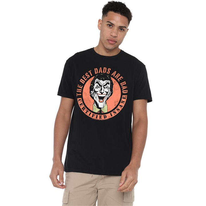 Dc Comics Men's Black Batman Fathers Day Joker The Best Dads Are Bad T in Size XL, Sports Direct