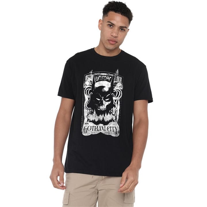 Dc Comics Men's Black Batman Skull Mask T-Shirt in Size 4XL, Sports Direct