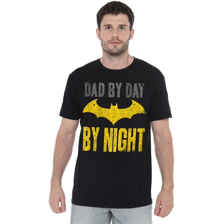 Batman Men's Black Dad By Day T-Shirt in Size 2XL, Sports Direct