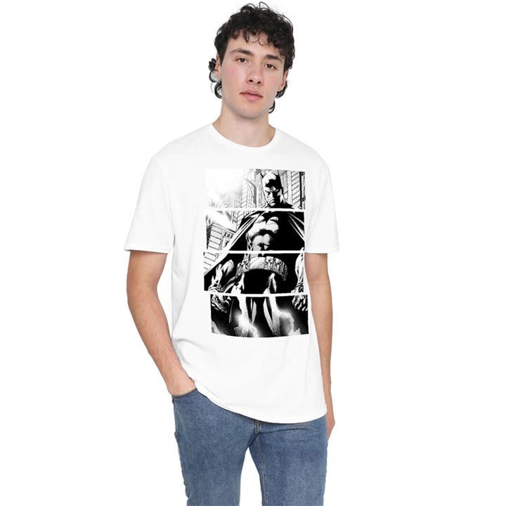 Batman Men's White Panels Cotton T-Shirt in Size 2XL, Sports Direct