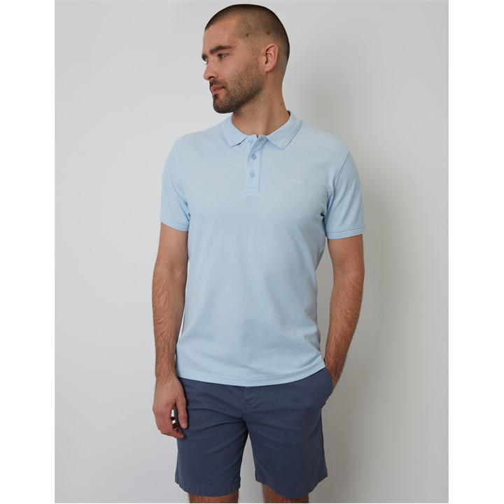Threadbare Men's Cotton Pique Short Sleeve Polo Shirt - Light Blue - S - Image 5