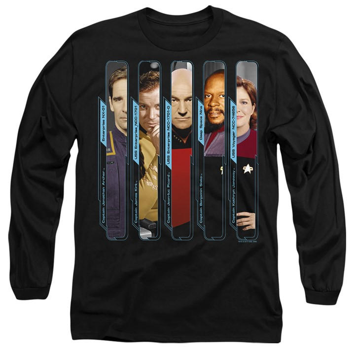 Star Trek Men's Black The Captains Long Sleeve T-Shirt in Size 2XL, Sports Direct