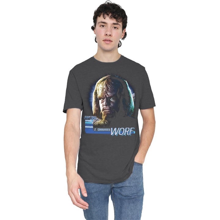 Star Trek Men's Grey Tng Worf T-Shirt Charcoal in Size 2XL, Sports Direct