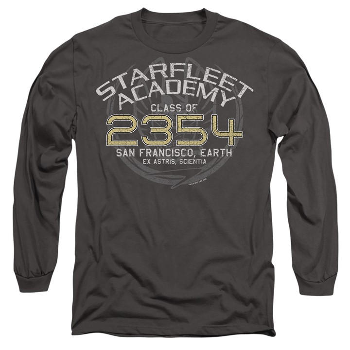 Star Trek Men' Grey Sisko Graduation Long Sleeve T-Shirt Ch in Size S, Sports Direct