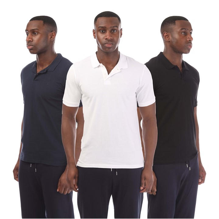 Jack And Jones Men's Multi 3 Pack Of Basic Polo Shirts Small