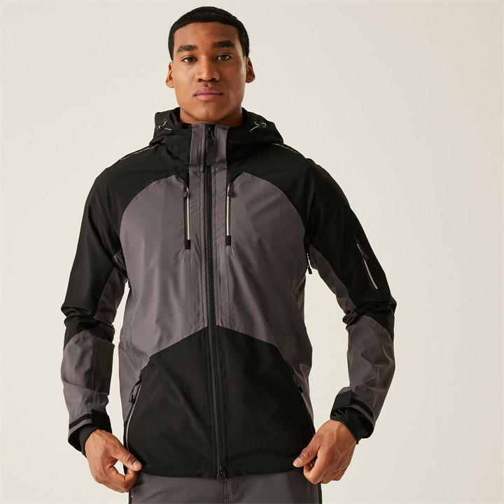 Regatta Men's Slate Grey Black 4Tex Stretch Waterproof Shell Jacket in Size 3XL, Sports Direct