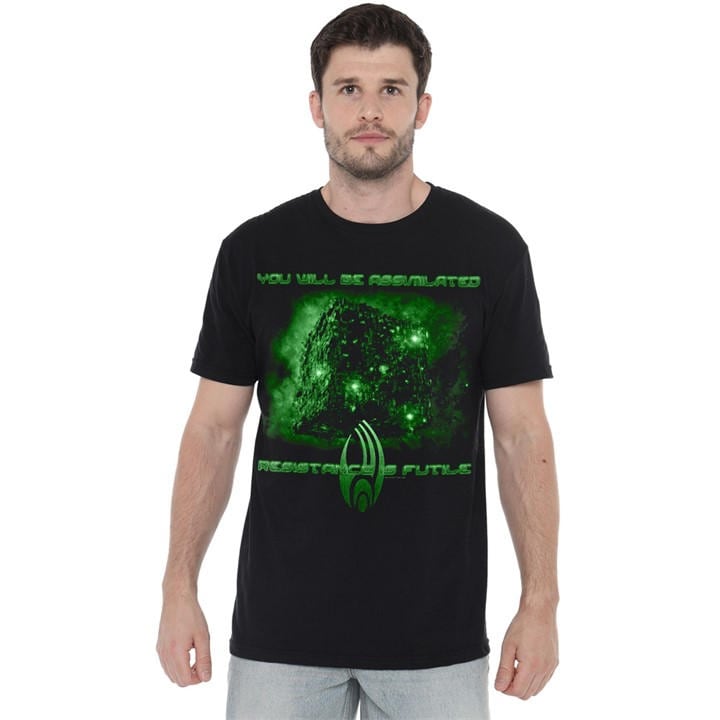 Star Trek Men' Black Assimilate T Shirt in Size S, Sports Direct