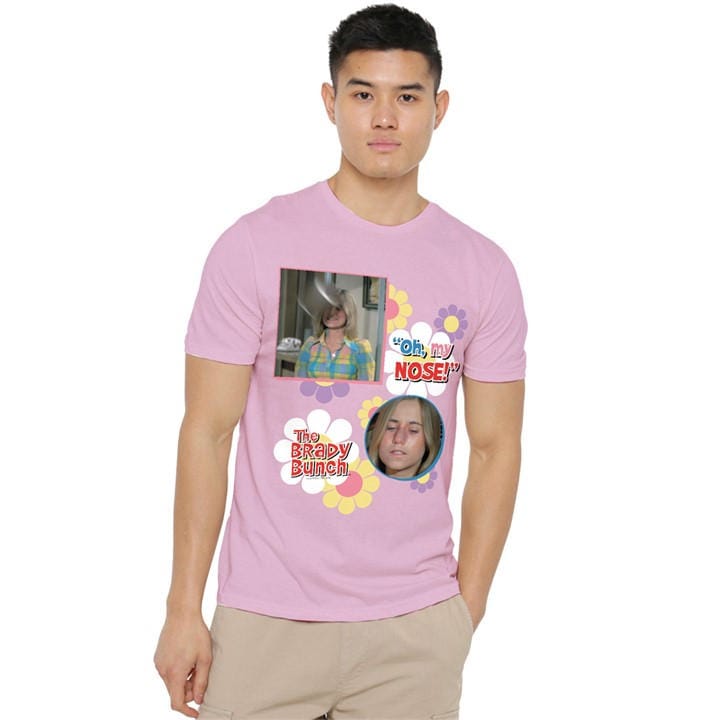 Men' Pink Other Brady Bunch Oh My Nose! T Shirt in Size S, Sports Direct