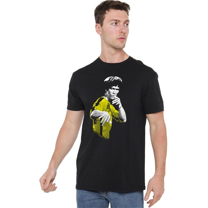 Men's Black Other Bruce Lee Suit Of Death T Shirt in Size M, Sports Direct